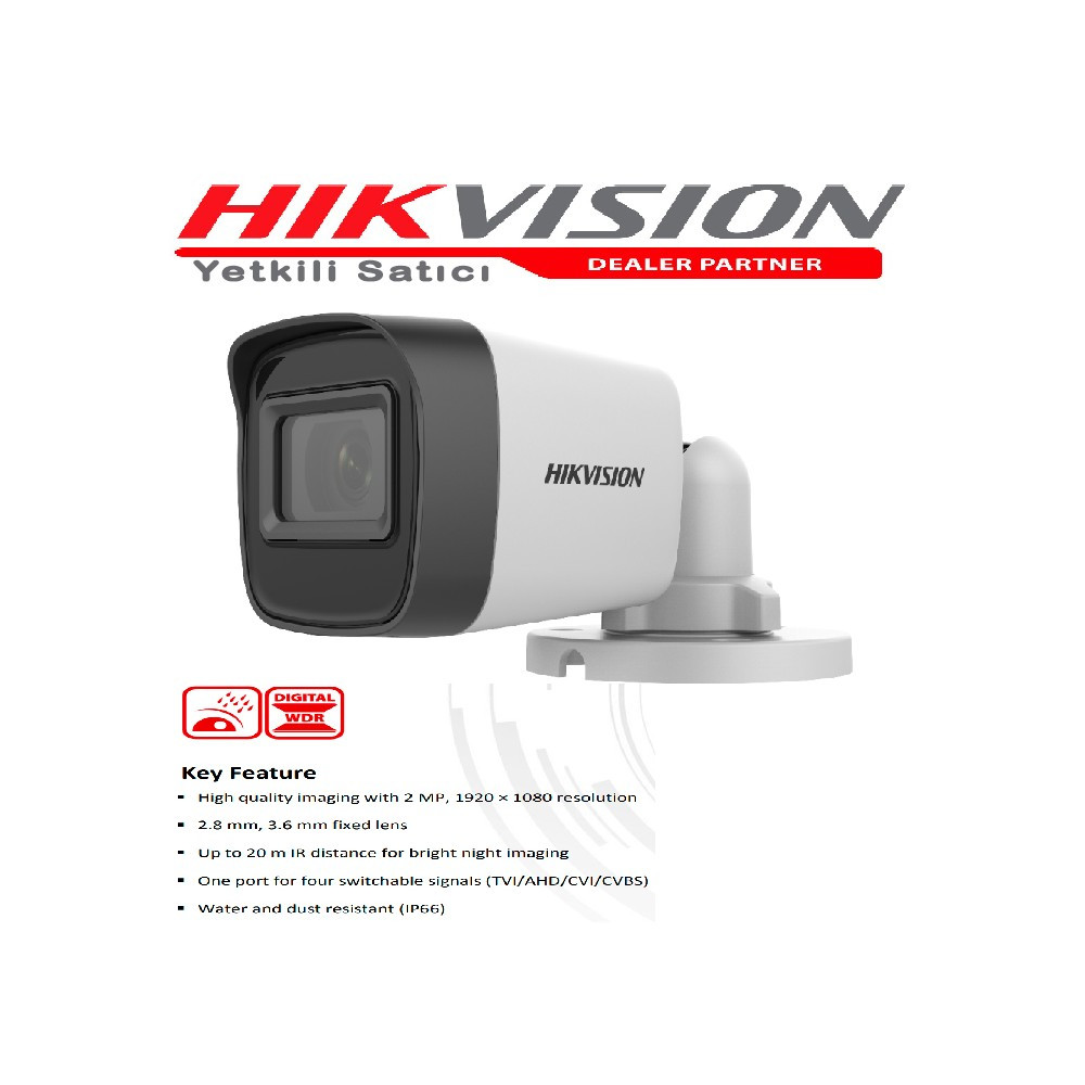 Hikvision DS-2CE16D0T-EXIPF- 3,6mm 2mp Outdoor Exırfixed Mini Bullet Kamera