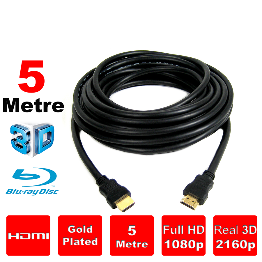 POWERMASTER PLASTİK DÜZ SİYAH 5 METRE HDMI KABLO